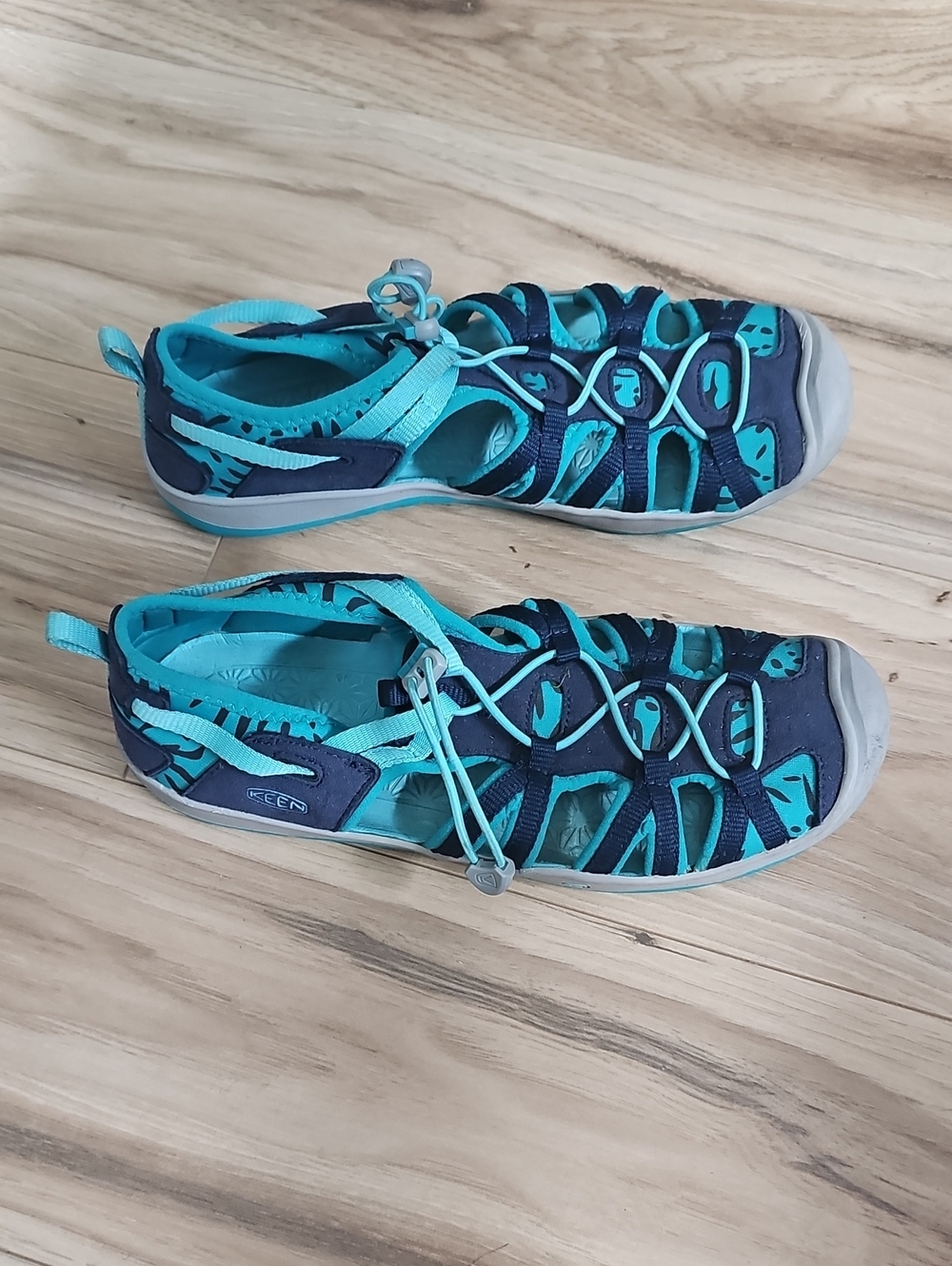 Keen Womens AquaSport Closed-Toe Sandals - Teal/Navy